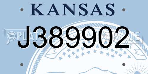 J389902 Kansas License Plate
