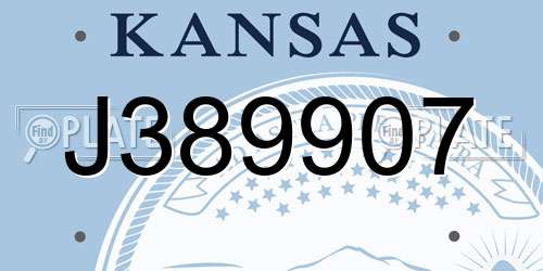 J389907 Kansas License Plate