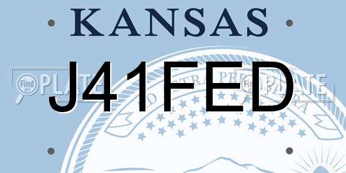 J41FED Kansas License Plate