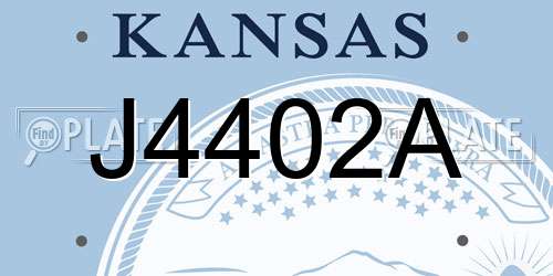 J4402A Kansas License Plate