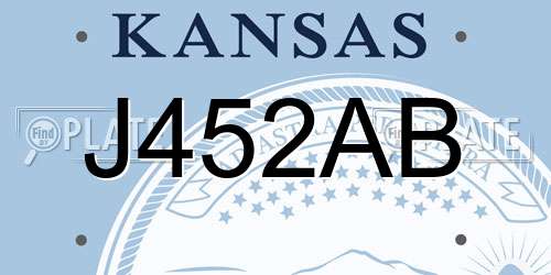 J452AB Kansas License Plate