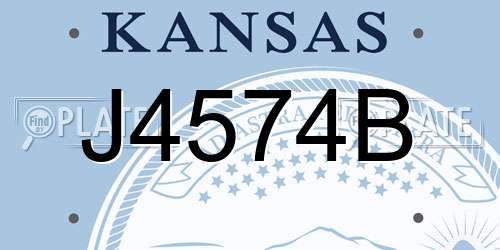 J4574B Kansas License Plate