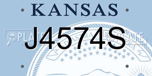 J4574S Kansas License Plate