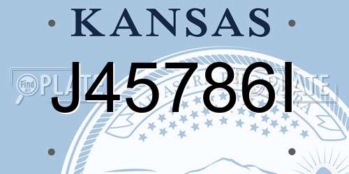 J45786I Kansas License Plate