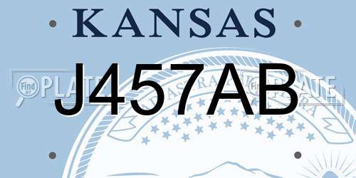 J457AB Kansas License Plate