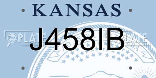 J458IB Kansas License Plate