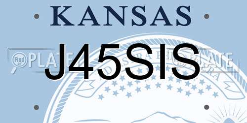 J45SIS Kansas License Plate