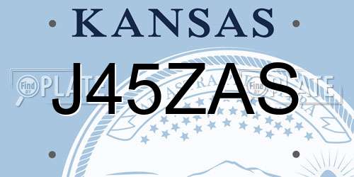 J45ZAS Kansas License Plate