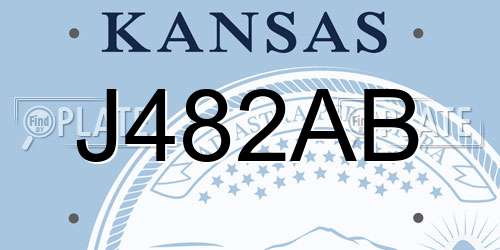 J482AB Kansas License Plate