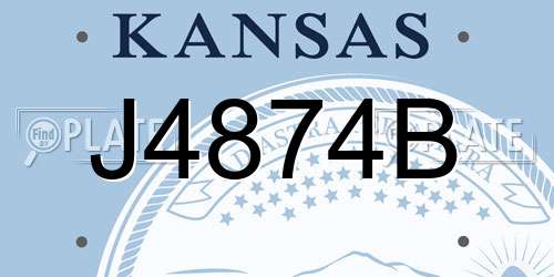 J4874B Kansas License Plate