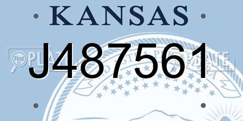 J487561 Kansas License Plate