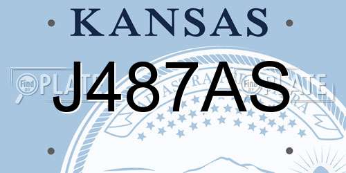 J487AS Kansas License Plate