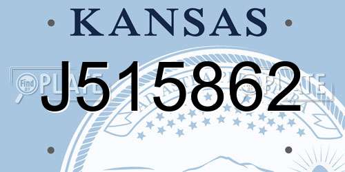 J515862 Kansas License Plate