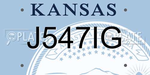 J547IG Kansas License Plate