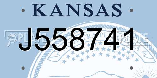 J558741 Kansas License Plate