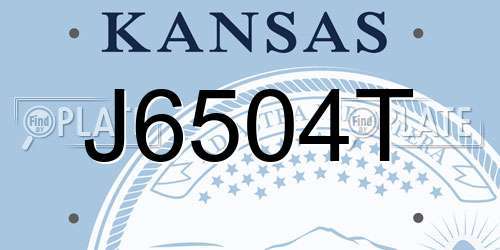 J6504T Kansas License Plate