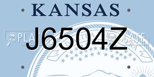 J6504Z Kansas License Plate