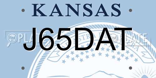 J65DAT Kansas License Plate