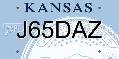 J65DAZ Kansas License Plate