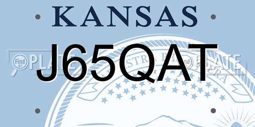 J65QAT Kansas License Plate