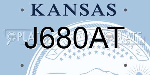 J680AT Kansas License Plate