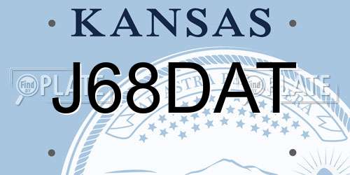 J68DAT Kansas License Plate