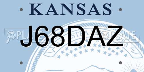 J68DAZ Kansas License Plate