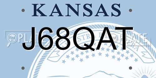 J68QAT Kansas License Plate