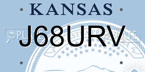 J68URV Kansas License Plate