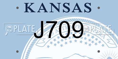 J709 Kansas License Plate
