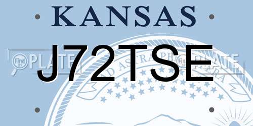 J72TSE Kansas License Plate