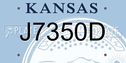 J7350D Kansas License Plate