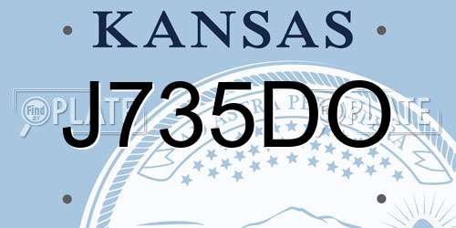J735DO Kansas License Plate