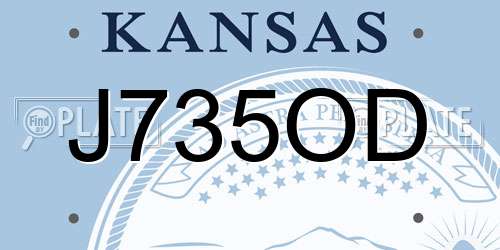 J735OD Kansas License Plate