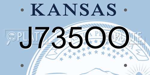 J735OO Kansas License Plate