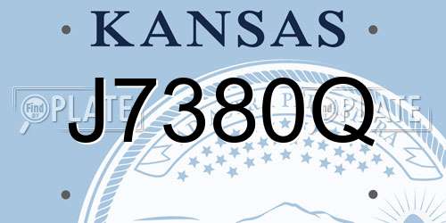J7380Q Kansas License Plate