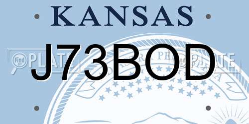 J73BOD Kansas License Plate