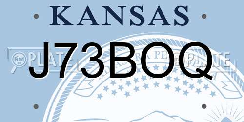 J73BOQ Kansas License Plate