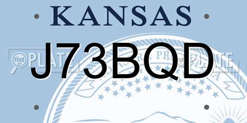 J73BQD Kansas License Plate