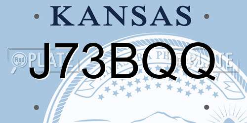 J73BQQ Kansas License Plate