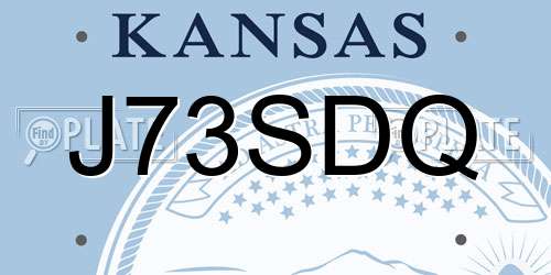 J73SDQ Kansas License Plate
