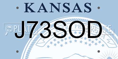 J73SOD Kansas License Plate