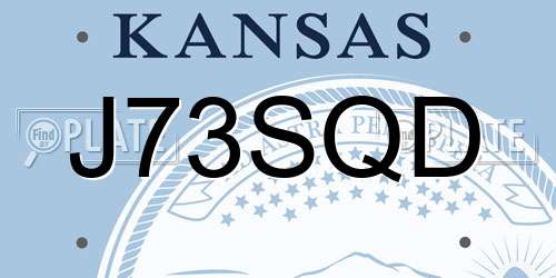 J73SQD Kansas License Plate