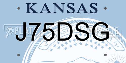 J75DSG Kansas License Plate