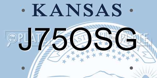 J75OSG Kansas License Plate