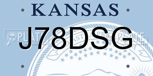 J78DSG Kansas License Plate