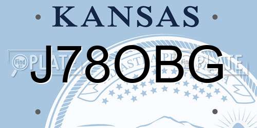 J78OBG Kansas License Plate