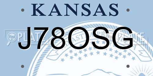 J78OSG Kansas License Plate