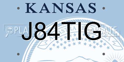 J84TIG Kansas License Plate