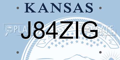 J84ZIG Kansas License Plate